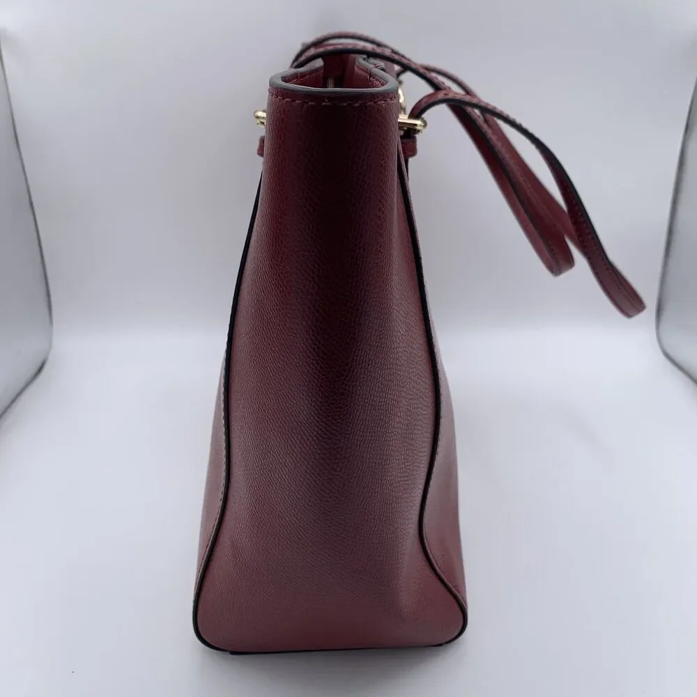 Coach red leather